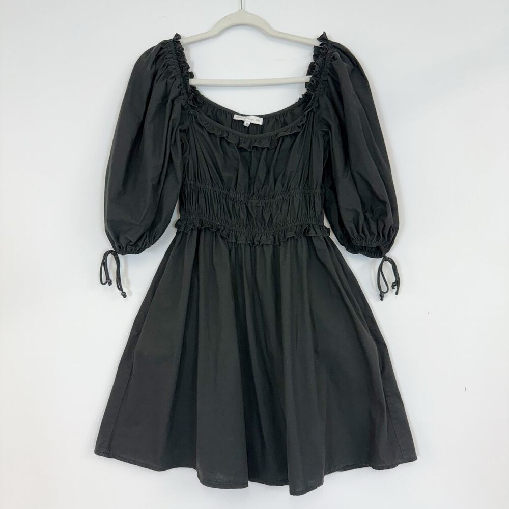House of Harlow 1960 Puff Sleeve Black Dress Women's Medium